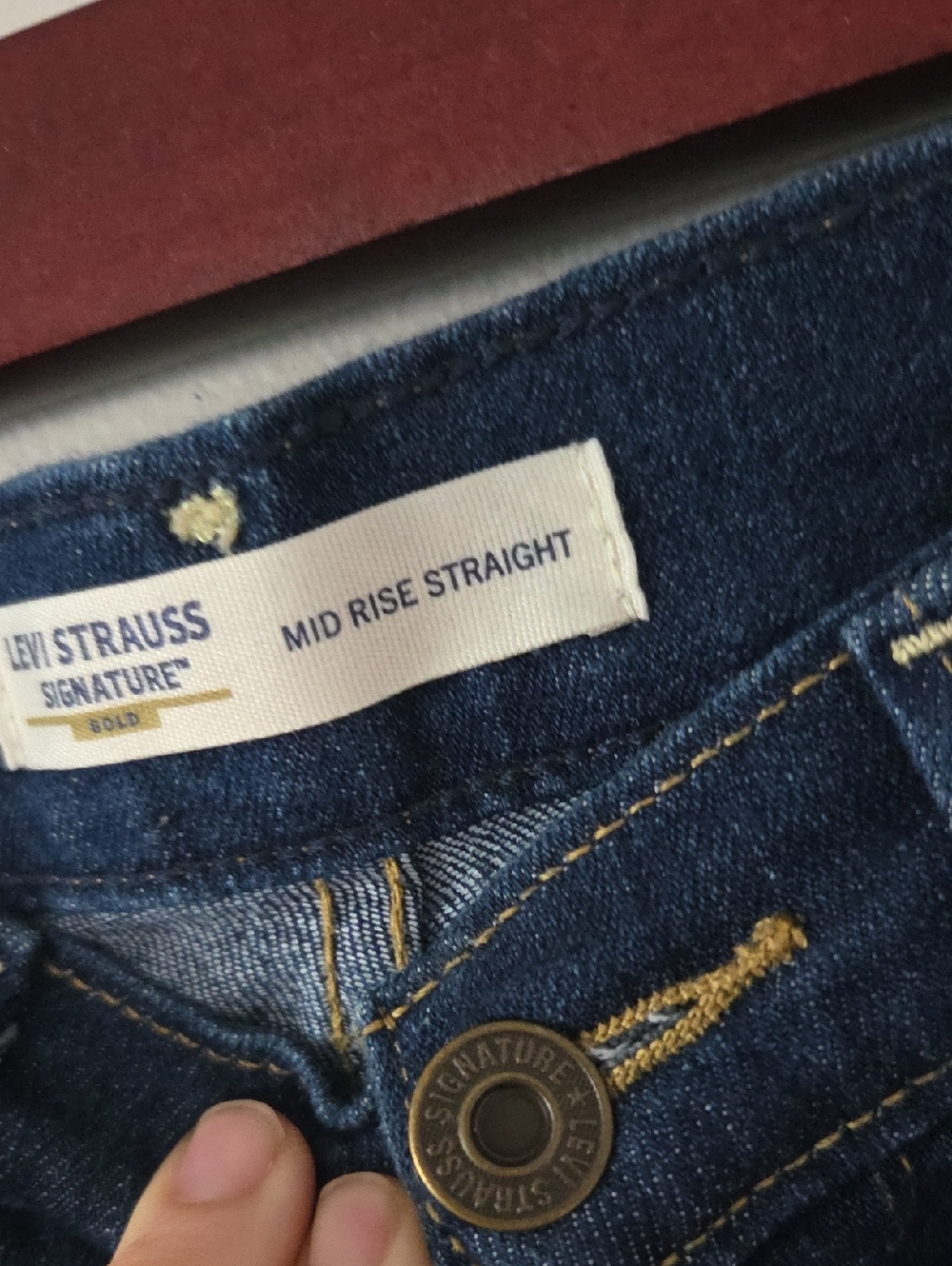 Levis Mid-rise Straight-leg Dark Wash Jeans (27/30) - Picture 3 of 7